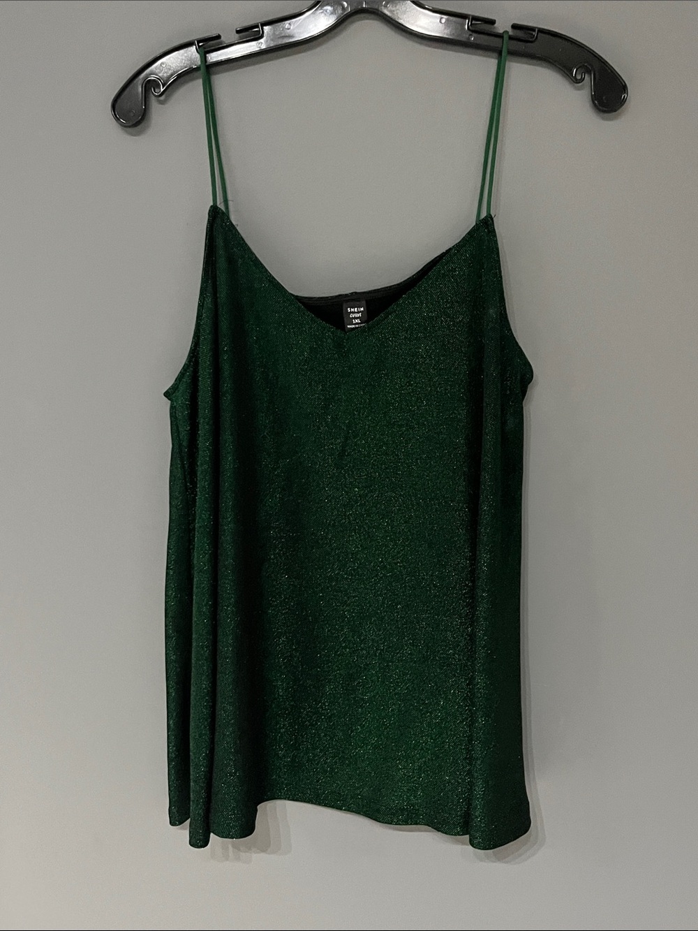 3/$15 Shein Shimmery Dark Green Spaghetti Strap Cami